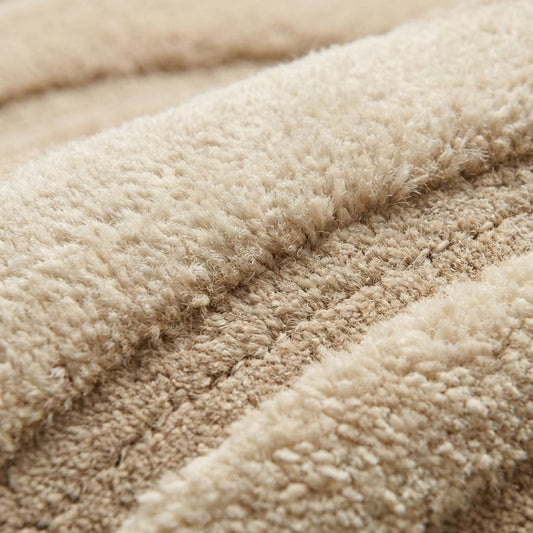 Round Tufted Wool Swirl Rug, Neutral Modern Minimalist Living Room Decor Gift