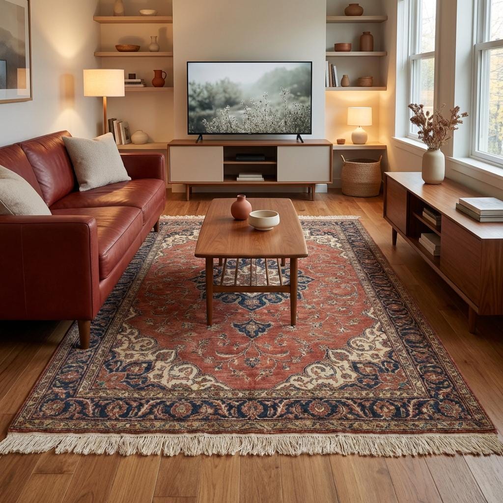 The back of the rug showing the visible knot patterns, proving authentic hand-knotted construction without any latex or mesh backing.