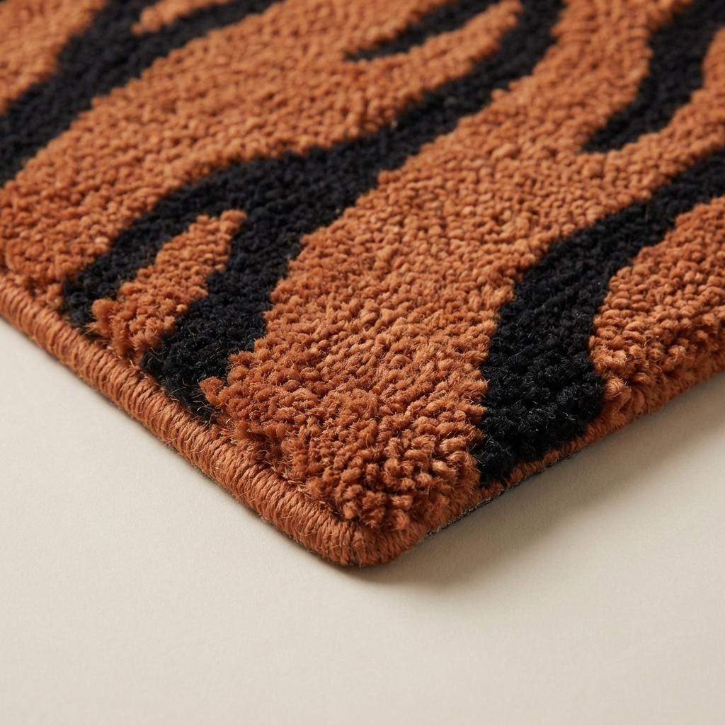Tiger Print Hand Tufted Runner Rug, Orange Black Animal Pattern Hallway Carpet, Modern Statement Rug for Entryway Decor __etsy:7851943527