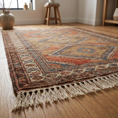 Tribal Geometric Hand Knotted Wool Area Rug