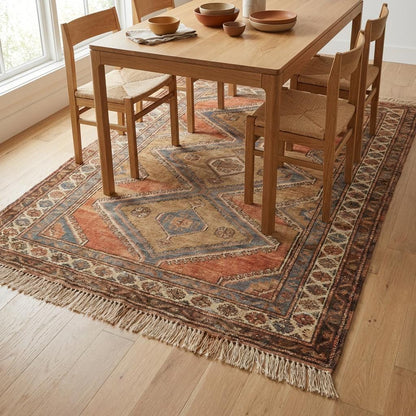 Tribal Geometric Hand Knotted Wool Area Rug