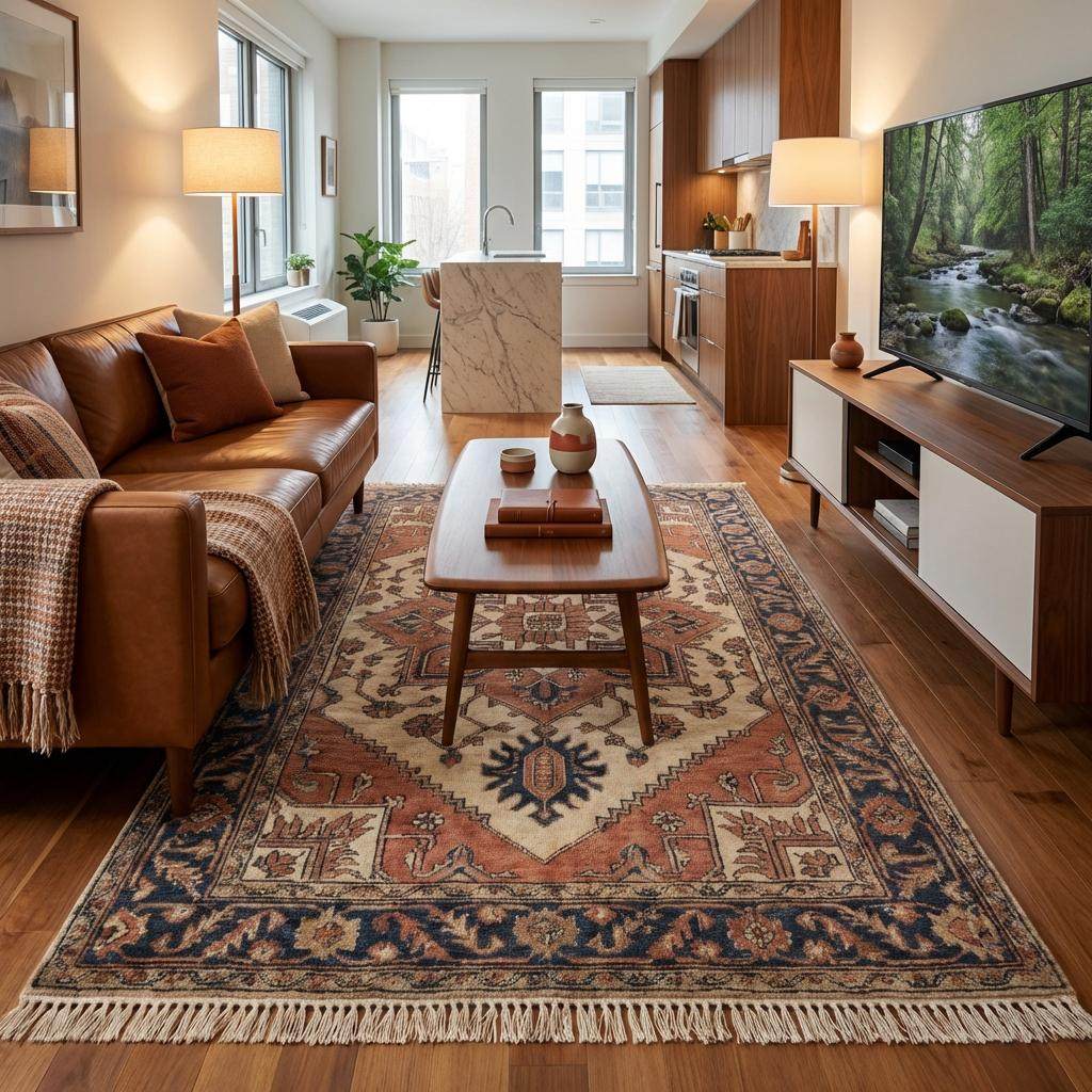 Tribal Oushak Hand Knotted Wool Area Rug Geometric Medallion