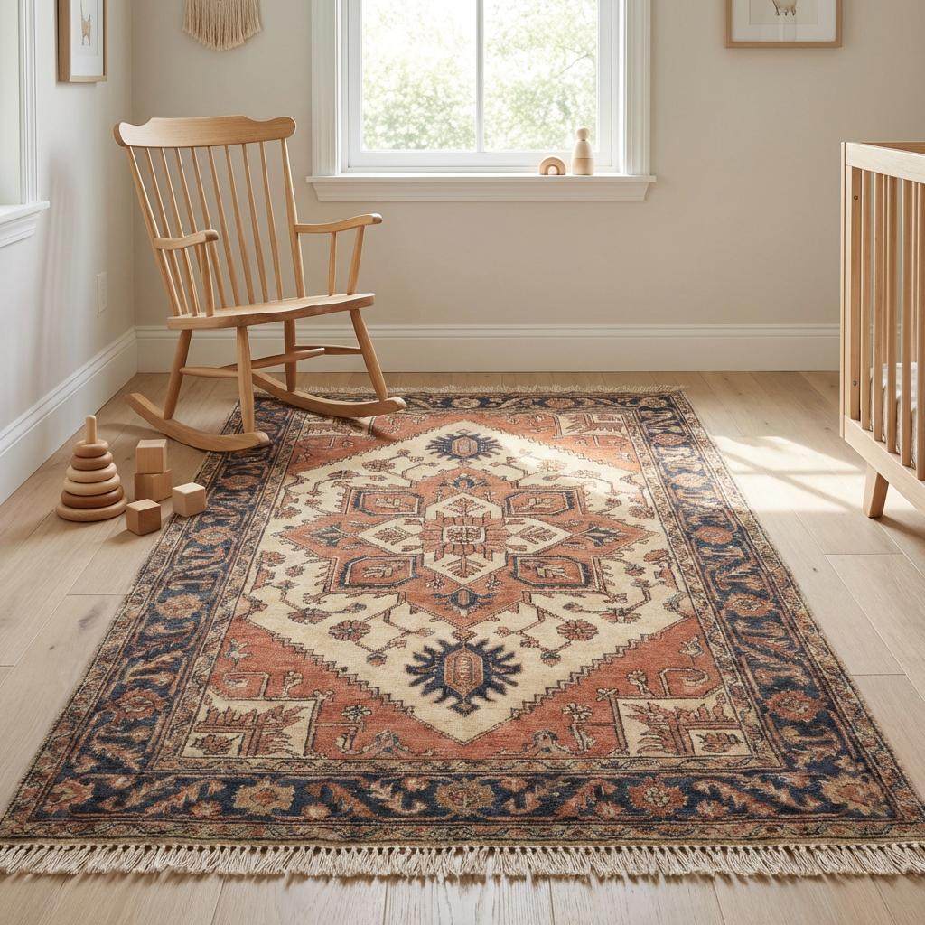 Tribal Oushak Hand Knotted Wool Area Rug Geometric Medallion
