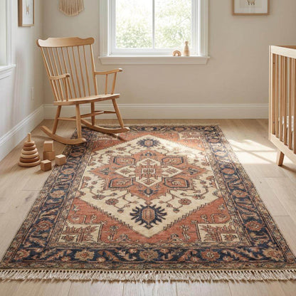 Tribal Oushak Hand Knotted Wool Area Rug Geometric Medallion