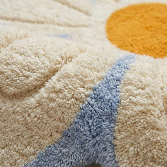 Tufted Daisy Flower Rug, Plush Nursery Decor