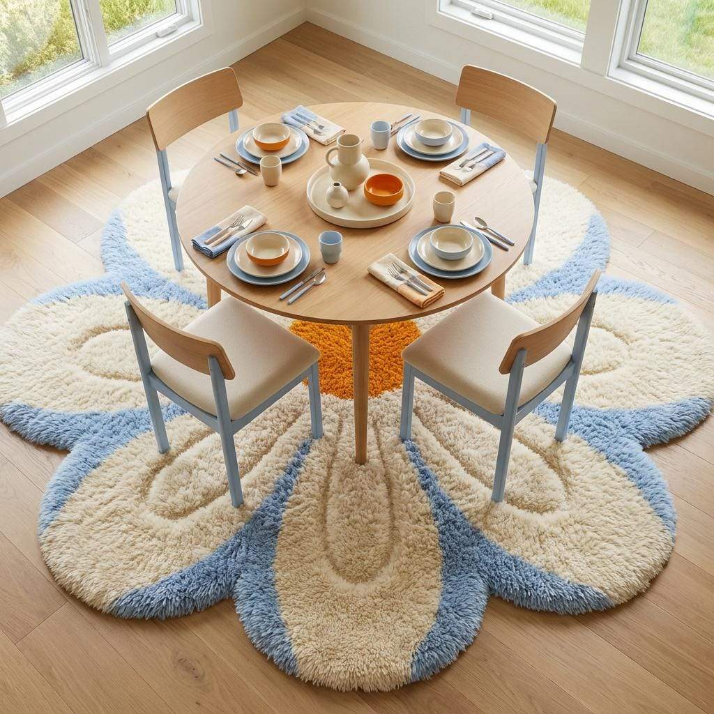 Tufted Daisy Flower Rug, Plush Nursery Decor