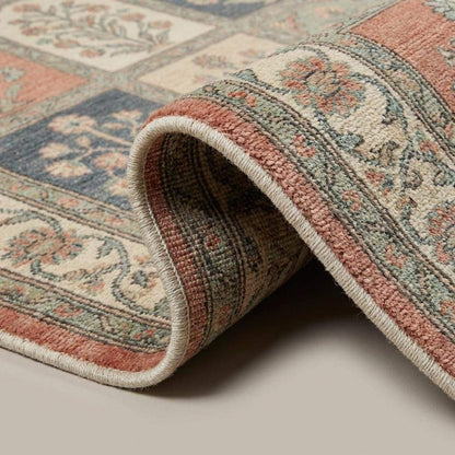 Vintage Floral Patchwork Hand Knotted Wool Area Rug __etsy:7686691923