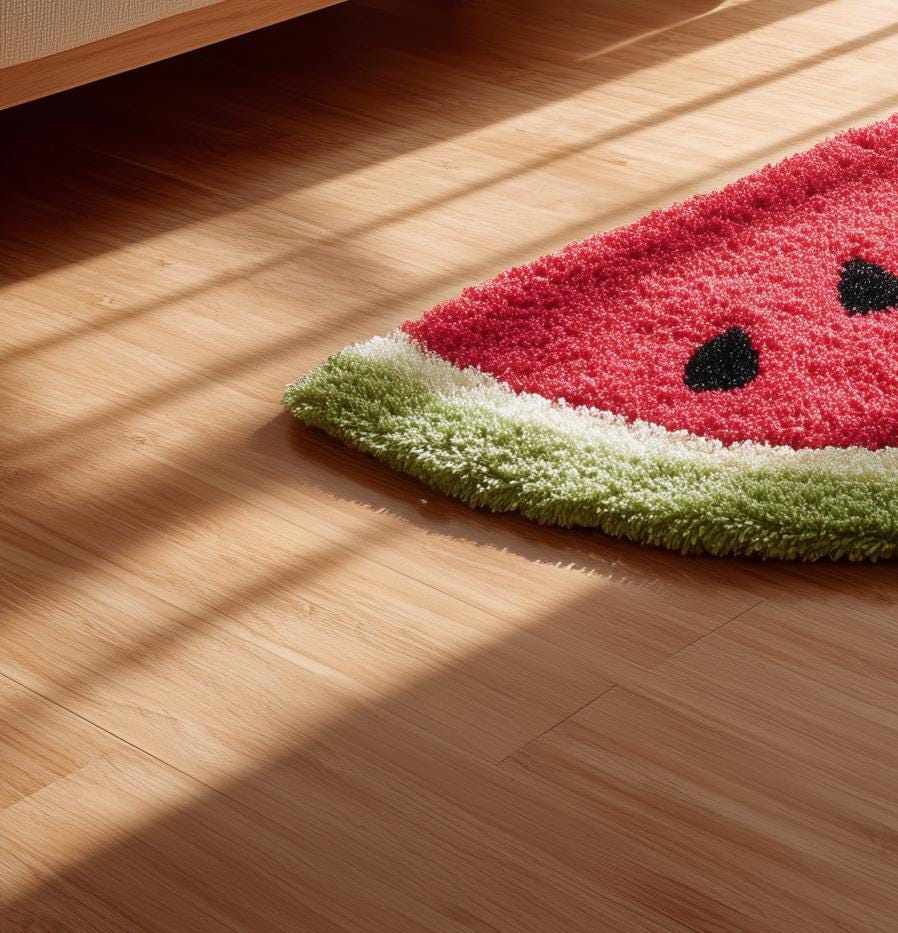 Watermelon Slice Tufted Rug: Playful Kids Room Carpet