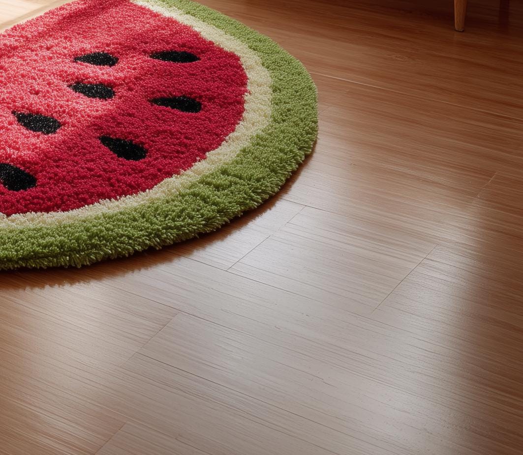 Watermelon Slice Tufted Rug: Playful Kids Room Carpet