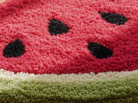 Watermelon Slice Tufted Rug: Playful Kids Room Carpet