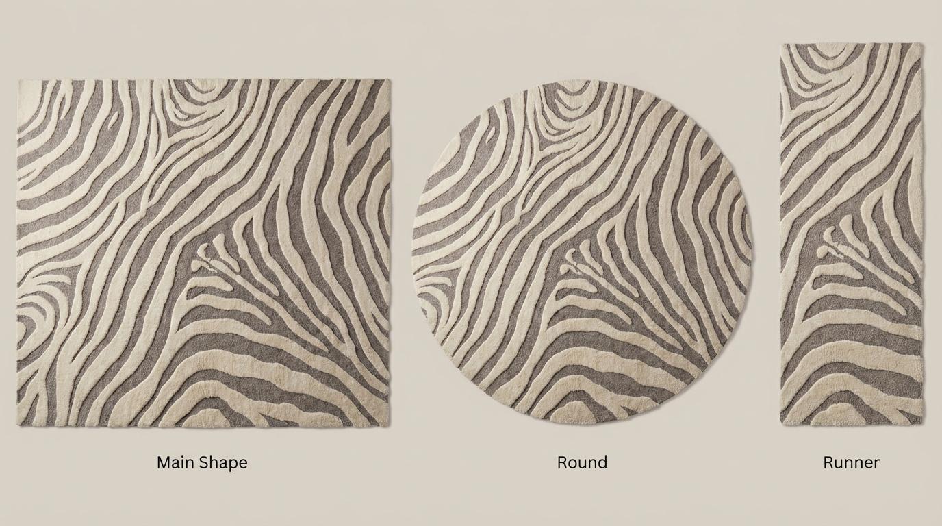 Zebra Hand Tufted Wool Modern Abstract Area Rug