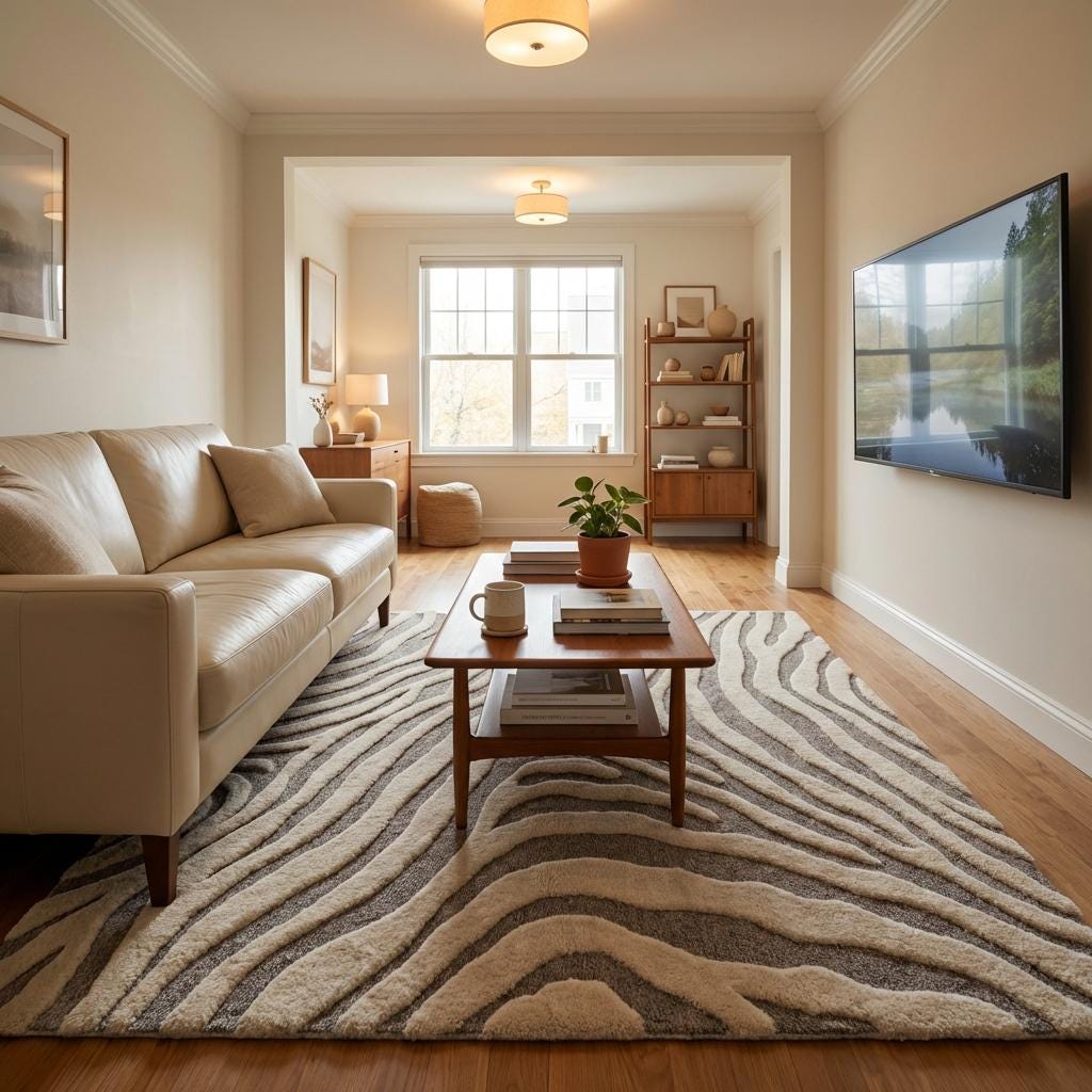 Zebra Hand Tufted Wool Modern Abstract Area Rug