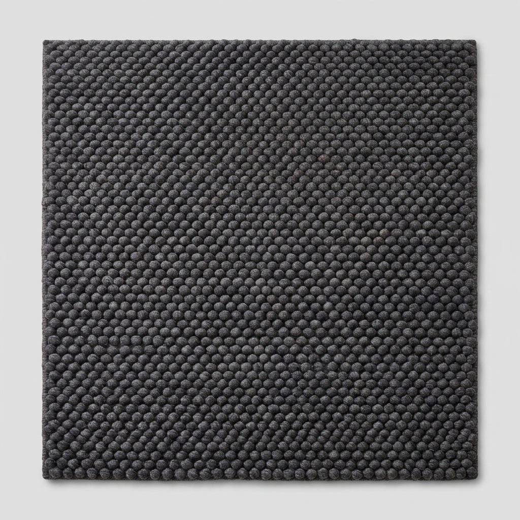 Chunky Wool Rug, Handwoven Pebble Texture Area Rug, Charcoal Gray Carpet, Modern Minimalist Scandinavian Decor, Thick Cozy Living Room Floor Rug