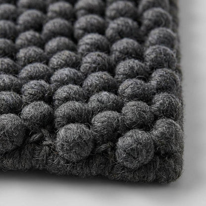 Chunky Wool Rug, Handwoven Pebble Texture Area Rug, Charcoal Gray Carpet, Modern Minimalist Scandinavian Decor, Thick Cozy Living Room Floor Rug