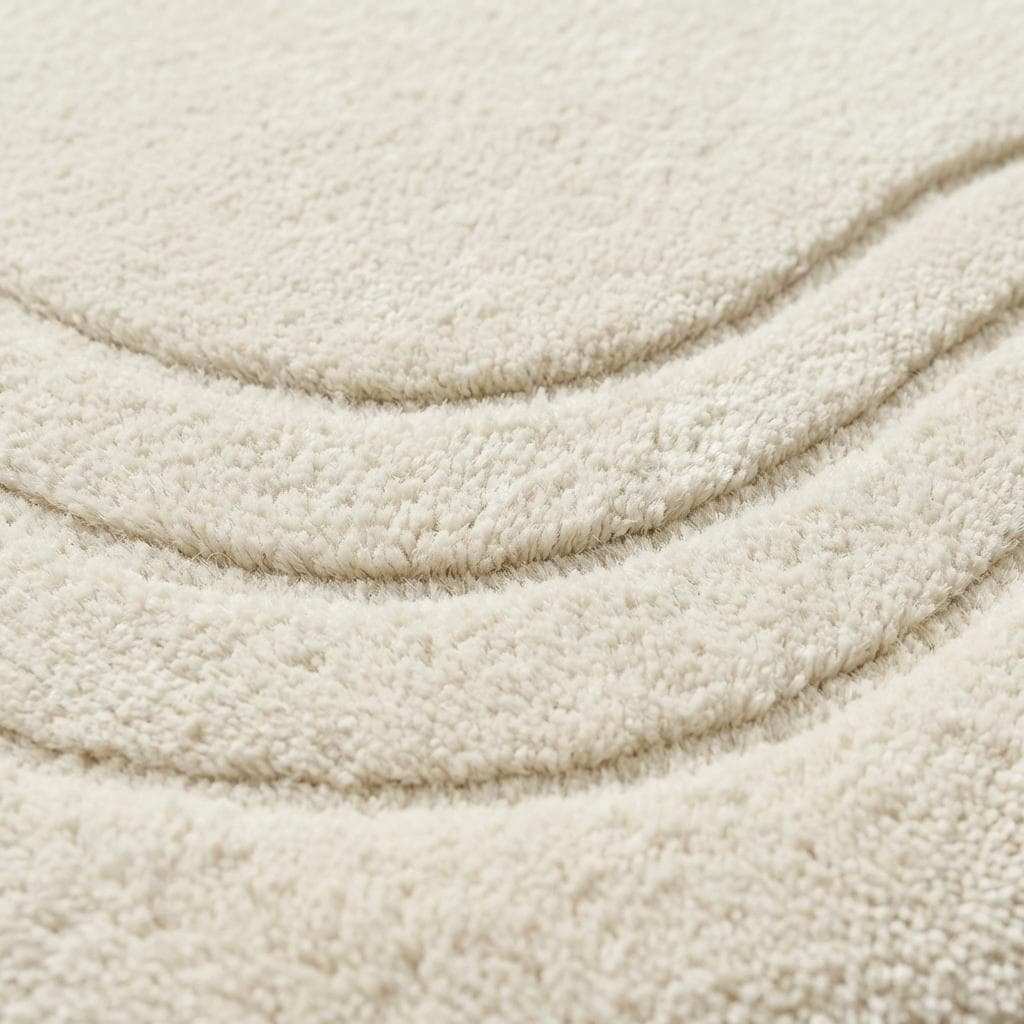 Hand Tufted Wool Abstract Rug, Irregular Modern Ivory Area Rug, Minimalist Sculpted Carpet for Living Room Bedroom Meditation Space __etsy:7708290456