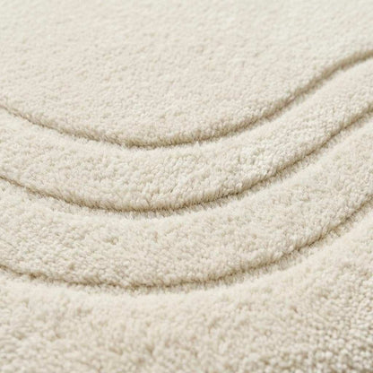 Hand Tufted Wool Abstract Rug, Irregular Modern Ivory Area Rug, Minimalist Sculpted Carpet for Living Room Bedroom Meditation Space __etsy:7708290456