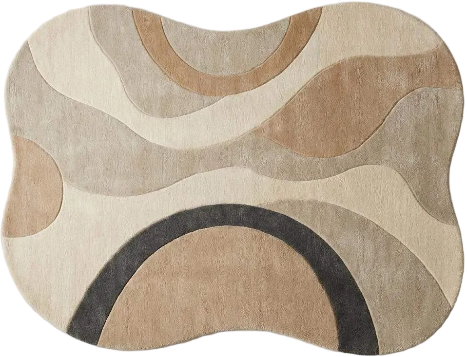 Tapis en laine tufté à la main – Tapis de forme organique | Tapis moderne, Décoration d'intérieur neutre