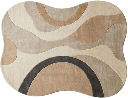 Tapis en laine tufté à la main – Tapis de forme organique | Tapis moderne, Décoration d'intérieur neutre