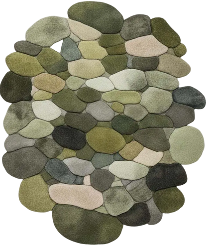 Tapis en laine galet fait main – Tapis 3D effet pierre | Tapis d'intérieur organique, Décoration biophilique