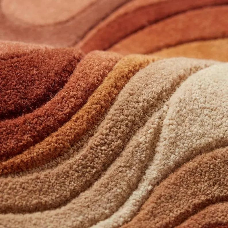 Melting Abstract Rug with wavy contour in modern plush design 152cm x 213cm