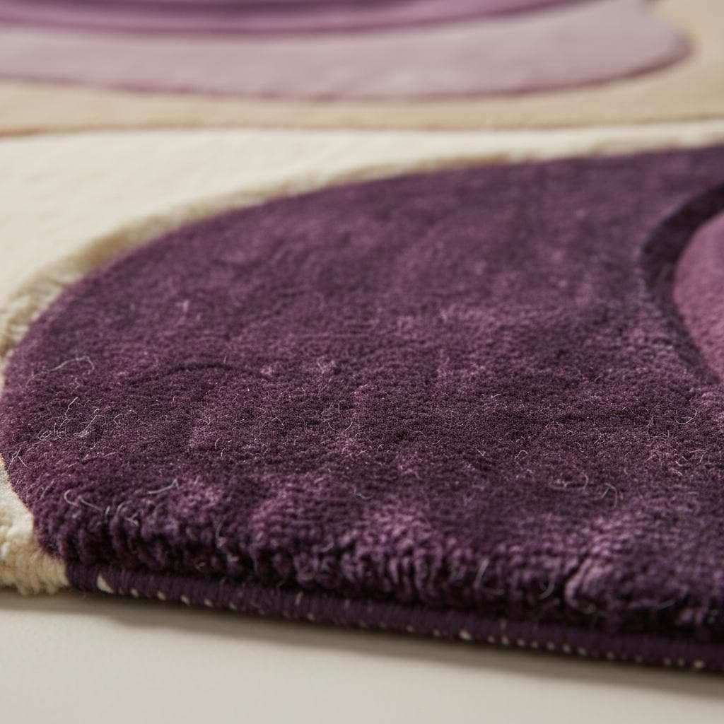 Modern Abstract Rug with plush texture and organic wavy pattern in neutral tones