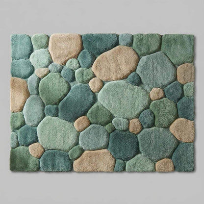 Soft green Pebble Pattern Rug with plush tufted pebble design for living room and nursery