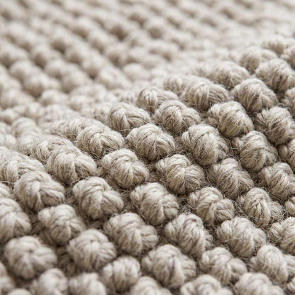 Chunky loop wool rug hand woven ivory beige textured Scandinavian living room area rug