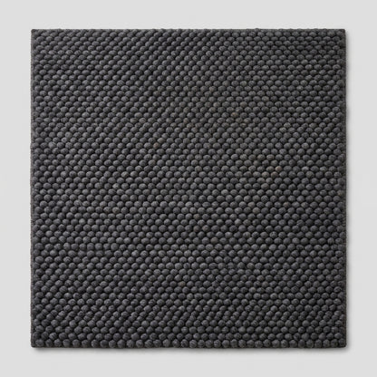 Chunky Wool Rug, Handwoven Pebble Texture Area Rug, Charcoal Gray Carpet, Modern Minimalist Scandinavian Decor, Thick Cozy Living Room Floor Rug
