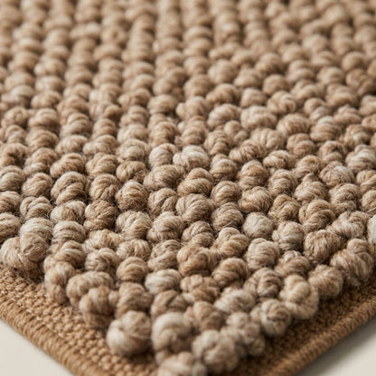 Chunky Wool Rug, Handwoven Pebble Texture Area Rug, Camel Beige Heathered Carpet, Modern Organic Minimalist Decor, Thick Cozy Living Room Floor Rug
