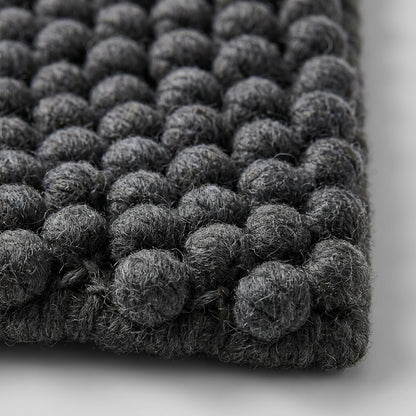 Chunky Wool Rug, Handwoven Pebble Texture Area Rug, Charcoal Gray Carpet, Modern Minimalist Scandinavian Decor, Thick Cozy Living Room Floor Rug