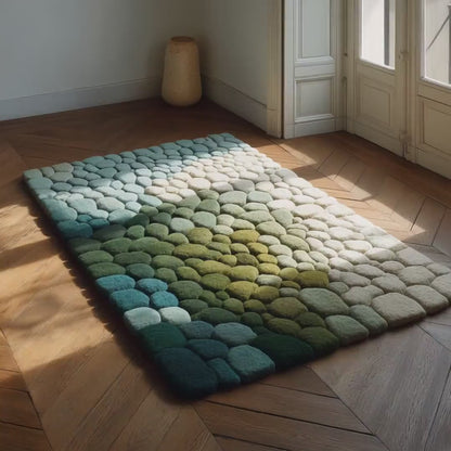 Hand-Tufted Pebble Rug | Green Teal Moss Area Rug