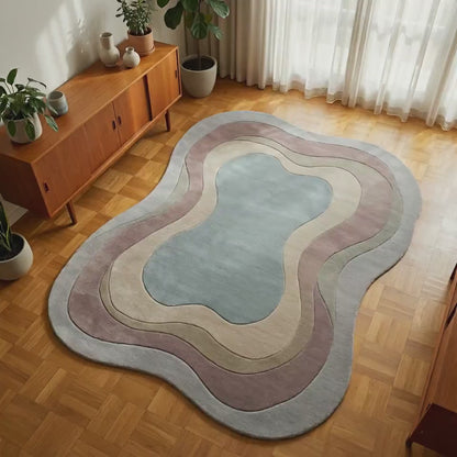 Handmade Wool Rug – Custom Organic Shape Rug | Soft Tufted Wool Carpet for Living Room